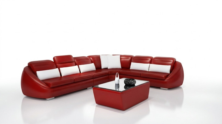Designer Sofa Couch Ecksofa mit Hocker Wohnlandschaft Garnitur Polster