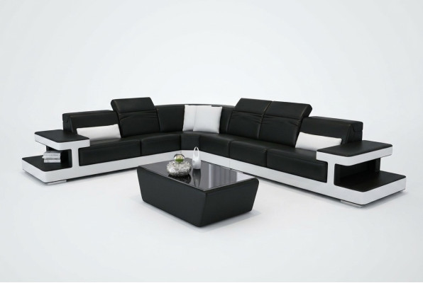 Ledersofa L-Form Couch Wohnlandschaft Dekor Ecksofa Garnitur Design Modern