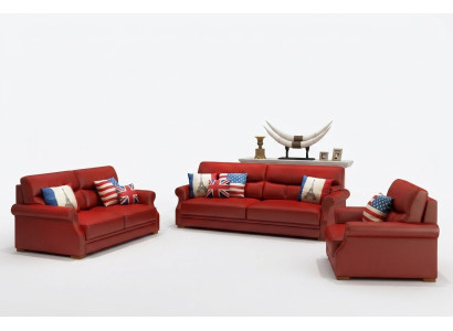 Ledersofa Couch Wohnlandschaft 3+2 Sitzer Garnitur Modern Sofa Garnituren