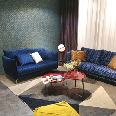 Design Polster Luxus Sitz Sofa Couch Textil Sofa 2 Sitzer Neu