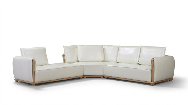 Designer Sofa Garnitur Couch Ecksofa mit Hocker Polster Wohnlandschaft