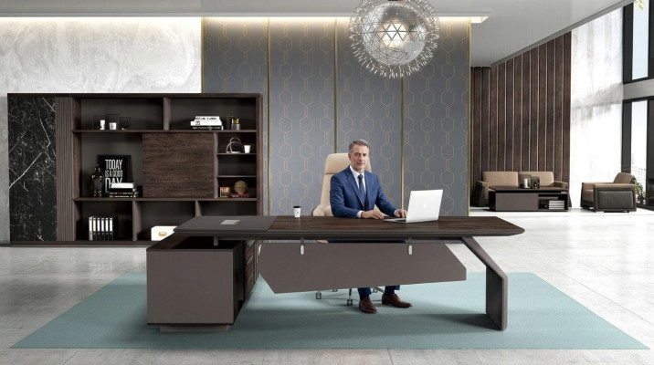 Chef Schreibtisch 260 x 220 cm Einrichtung Tisch Kanzlei Praxis Tische Sofort