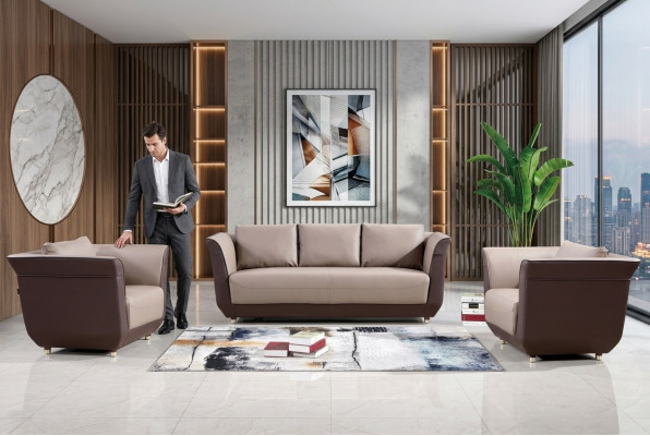 Sofa Couch Polster Sitz Design Garnitur 3+2+1 Couchen Sofas Stoff Couchen Büro