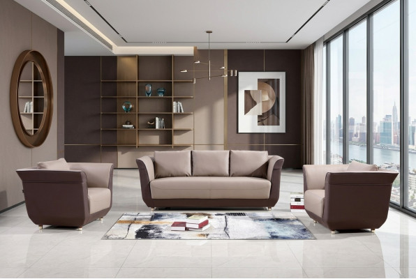 Sofa Couch Polster Sitz Design Garnitur 3+2+1 Couchen Sofas Stoff Couchen Büro