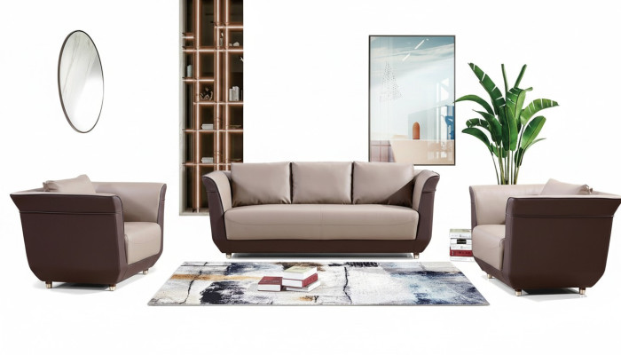Sofa Couch Polster Sitz Design Garnitur 3+2+1 Couchen Sofas Stoff Couchen Büro