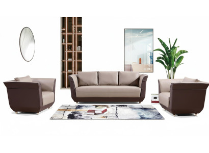Sofa Couch Polster Sitz Design Garnitur 3+2+1 Couchen Sofas Stoff Couchen Büro