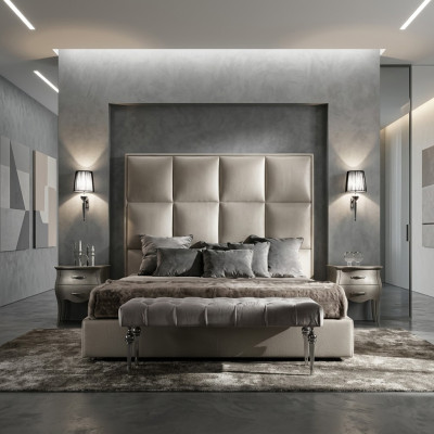 Doppelbett Betten Textil Designer Ehe Modernes Bett Schlafzimmer Polster Textil