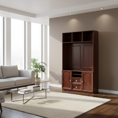 TV Schränke Fernseher Büro Wand Schrank Möbel Braun Wohnzimmer