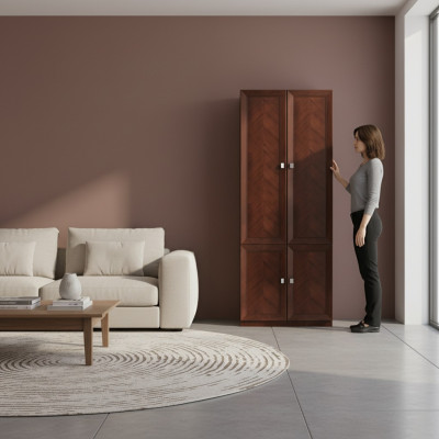 Vitrine Vitrinen Schrank Glasschrank Wohnzimmer Regal Holz Schrank System Regale
