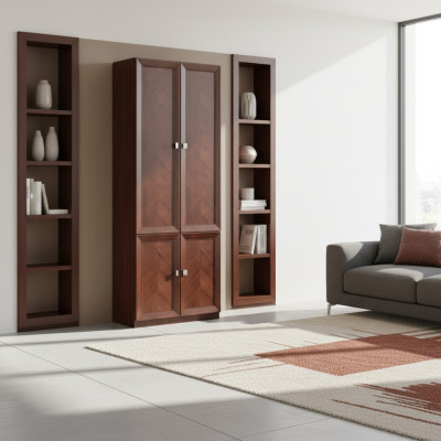 Vitrine Vitrinen Schrank Glasschrank Wohnzimmer Regal Holz Schrank System Regale
