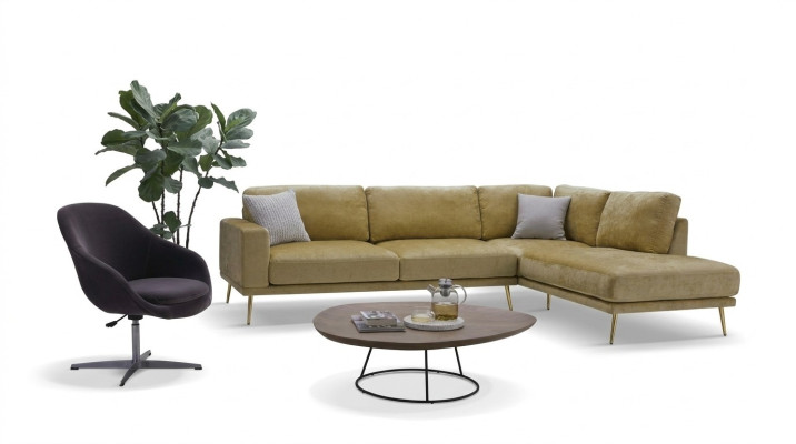 Design Stoff Ecksofa L-Form Sofa Couch Design Polster Textil Deko Modern