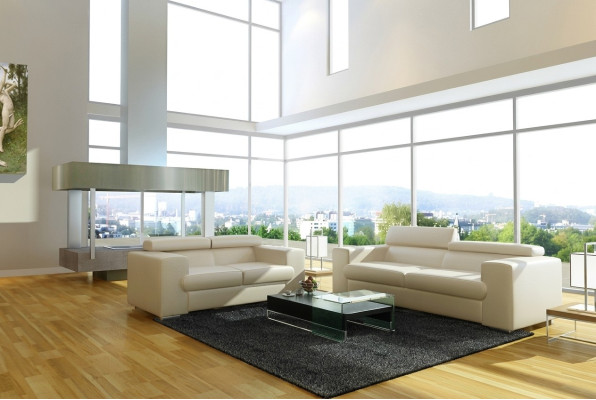 Ledersofa Couch Sofagarnitur Polster 3+1+1 Sitzer Couchen Sofa Design