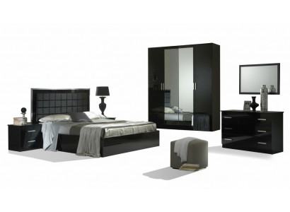 Design Schlafzimmer 6 tlg. Schlafzimmer Komplett Set Bett Nachttisch Kommode Neu