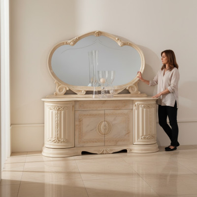 Kommoden Sideboards Wohnzimmer Anrichte Spiegel Italienische Möbel 2tlg. Set Neu