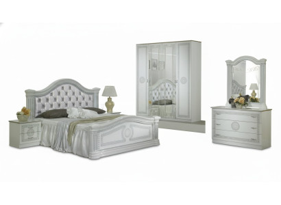 Komplettes Schlafzimmer Set Design Modern Luxus Bett 2x Nachttisch 6 tlg Schrank