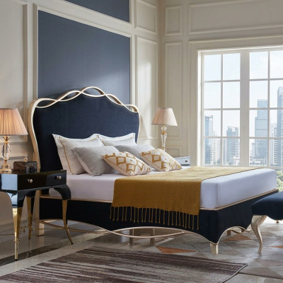 Design Textil Bett Ehe Modernes Hotel Gestell Luxus Schlaf Zimmer Doppel