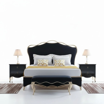 Design Textil Bett Ehe Modernes Hotel Gestell Luxus Schlaf Zimmer Doppel