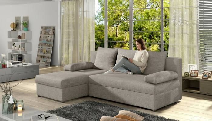 Design LForm Sofa Couch Polster Schlafsofa Textil Bettfunktion Couchen Gruppe