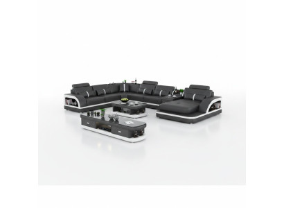 Ledersofa Ecksofa Garnitur Polster U Form Couch Sofa Design Eckgarnitur