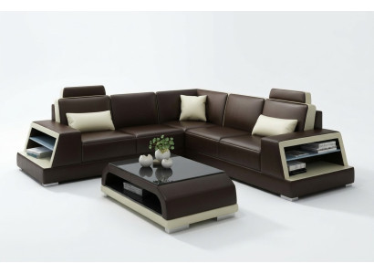 Ecksofa Ledersofa Polster Wohnlandschaft Sofa Couch Eckgarnitur L Form