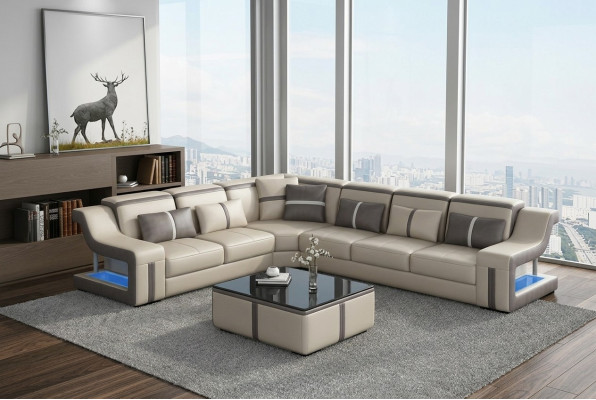 Ecksofa Sofa Couch Polster L-Form Wohnlandschaft Sitzgarnitur Sofas