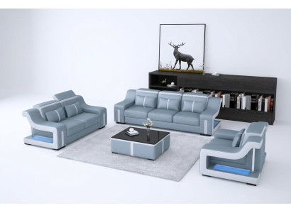 Moderne Sofagarnitur Couch Sofa Garnituren Gruppe 321 Sitzer Ledersofa