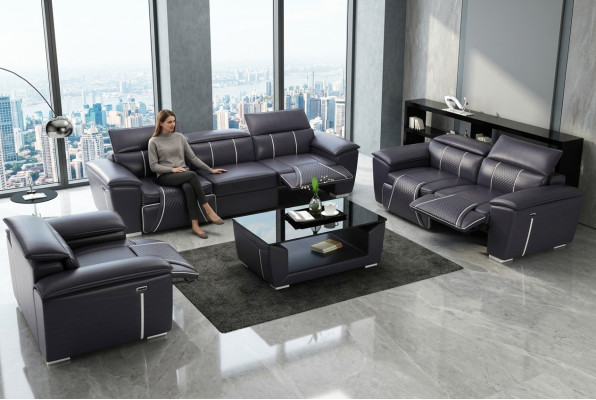 Luxus Sofagarnitur 2x 3 Sitzer mit Möbel Couch Ledersofa Textil Gruppe