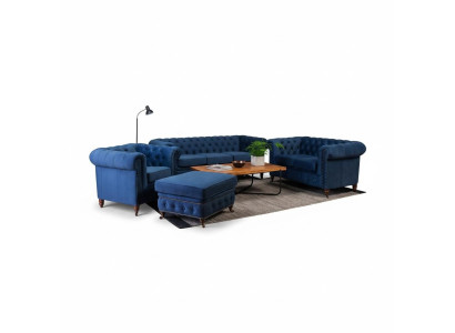 Designer Sofa 3 Sitzer Chesterfield Couch Polster Sofas Sitz Dreisitzer Textil