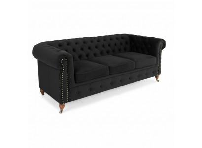 Chesterfield 3 Sitzer Couch Textil Stoff Sofa Edles Design Klassische Möbel Neu