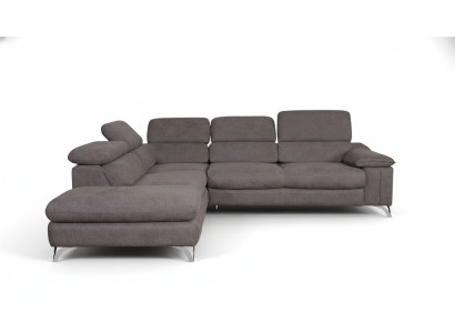 Design Ecksofa L-form Bettfunktion Couch Leder Textil Sofa Multifunktion