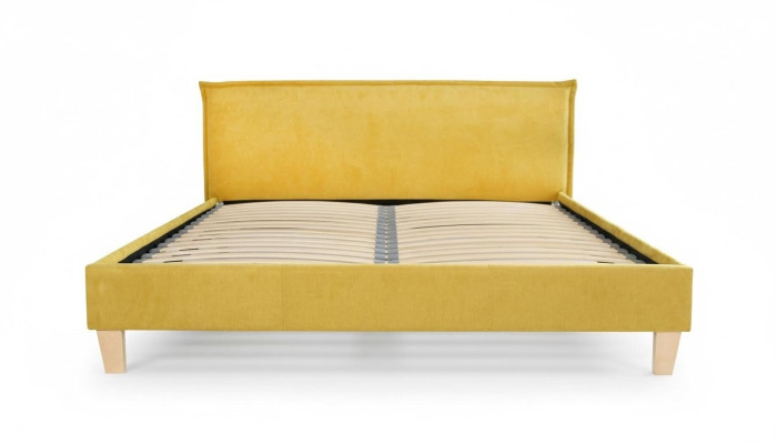 Doppelbett Bett Betten Polster Schlafzimmer Bettkasten Ehe Gelbe Textil Stoff