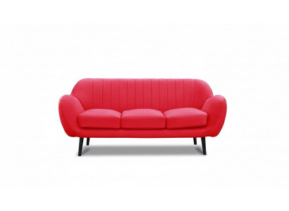 Dreisitzer Couch Polster Design Sofa 3er Sitz Sofas Zimmer Rot Luxus Couchen