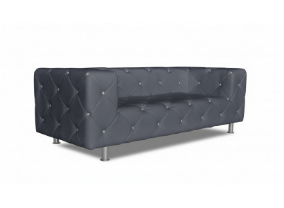 Dreisitzer Couch Polster Design Sofa 3er Sitz Sofas Zimmer Chesterfield Grau Neu