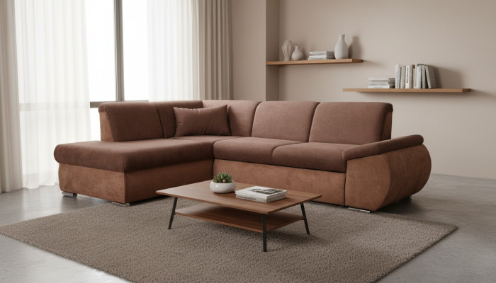 Bettfunktion Stoff Ecksofa L-Form Sofa Couch Polster Design Couch Textil