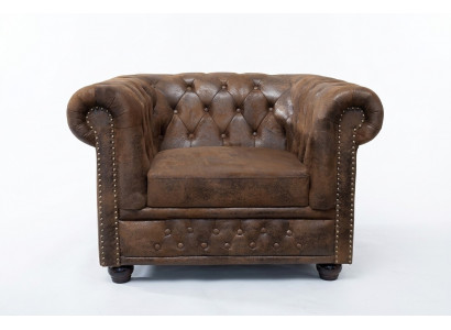 Chesterfield Sessel Fernseh Couch 1 Sitzer Sofa Textil Stoff Couchen Polster