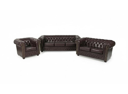 Ledersofa Sofagarnitur 3+2+1 Sitzer Set Garnitur Polstersofa Couch