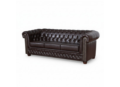 Dreisitzer Couch Polster Design Sofa 3er Sitz Sofas Zimmer Braun Luxus