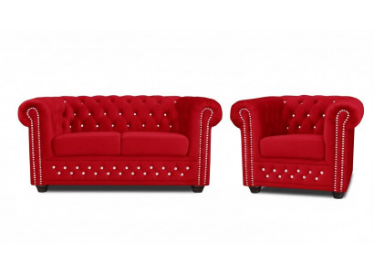 Sofagarnitur 2+1 Sitzer Sofas Couch Polster Blaue Klassische Couchen Garnitur  
