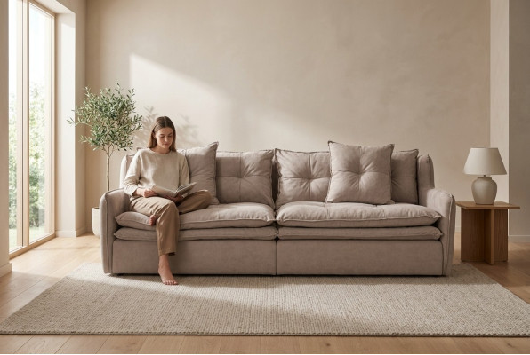 Lümmel Sofa 4 Sitzer Stoffsofas Luxus Couch Couchen big Polster 265cm