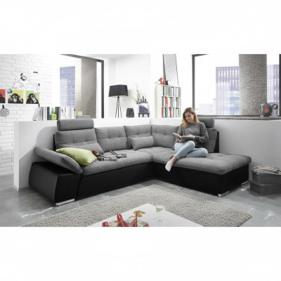 Ecksofa L-Form Sofa Couch Design Polster Modern Leder Textil Bettfunktion