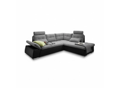 Ecksofa L-Form Sofa Couch Design Polster Modern Leder Textil Bettfunktion
