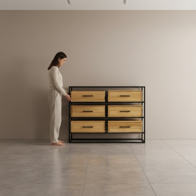 Design Commode Armoires Étagère Authentique Bois Side Low Board