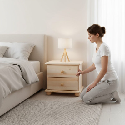 Massivholz Nachttisch Nachtschrank Nachtkonsole Schlafzimmer Handarbeit Holz