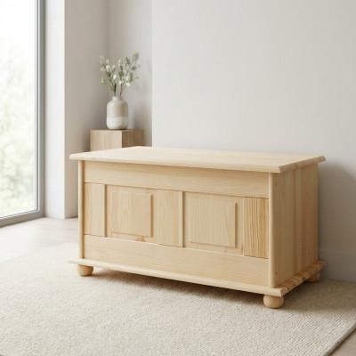 Deko Box Vollholz Möbel Holz Möbel Handarbeit Schatule Truhe Echtholz 86x45cm