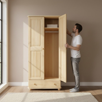 Kleiderschrank Schlafzimmer Holz Schrank Echte Handarbeit Vollholz Schrank