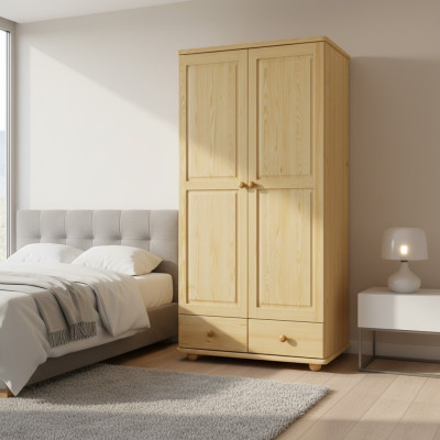 Holz Kleiderschrank Schrank Garderobe Schlafzimmer Vollholz Möbel Holz Schränke