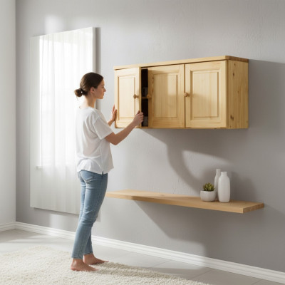 Schrank Aufsatz Kleiderschrank handgefertigter Holzverlängerung Holz Echtholz