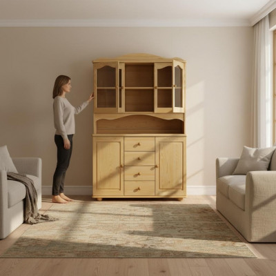 Buffet,Anrichte,Esszimmerschrank, Geschirrschrank Vollholz Schrank Holz Schränke