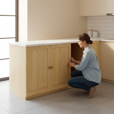 Vollholz Möbel Waschbeckenunterschrank Waschtisch Unterschrank Handarbeit Holz