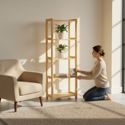 Holz Regal Bücherregal Wandregal Aktenregal Schrank Büro Standregal Vollholz Neu